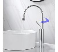 Grifos para lavabo giratorios de 360°, grifo mezclador con diseño de gota de agua, grifo para lavabo de baño de lujo, moderno y ligero, brazo giratorio de 360° universal, latón 59A, manija única, fác
