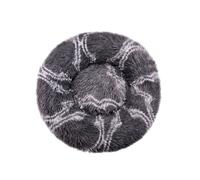 (Grigio bianco a quadretti - 90 cm) Letto rotondo per cani di grandi dimensioni, letto longo in peluche