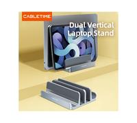 (Grigio) Due supporti verticali per laptop in aluminio anodizzato per la dissipazione del calore