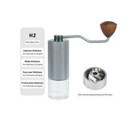 (grigio)Outting Fashion 304 portatile in acciaio inox con nucleo a manovella, macinacaffè manuale per