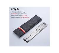 (Grigio S) Supporto da tavolo in lega di alluminio regolabile in altezza portatile, ventilato, pieghevole