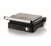 Plancha electrica para parrilladas mixtas, 2000W, 3 modos de cocción, Placas antiadherentes, Plata/Negro