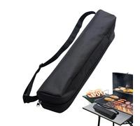 Grill Bag - Large Capacity Barbacoa Container, Tool Storage for Spatula Outdoor Seasoning, Parties Picnic Backpacking Camping Kitchen Supply, Black Medium Size for Outdoor Cooking Accessory Use