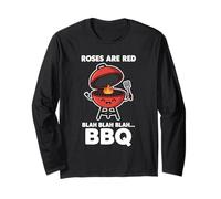 Grill Barbecue Master BBQ Roses Are Red, Divertido Juego de Palabras para Asar Manga Larga