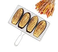 Grill Basket for Veggies | Heavy Duty Portable with Handle | Fish Grilling Basket BBQ Tools,for Fish Shrimp Steak Meat Outdoor Camping Backyard Picnic Travel Men Dad Husband