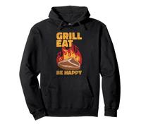Grill Eat Being Happy BBQ Entusiasta Diseño Sudadera con Capucha