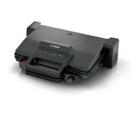 Grill Eléctrico Bosch TCG3323, 2000W, Placa Antiadherente, Placas Desmontables, Termostato Ajustable, 310x220mm, Aluminio, Negro
