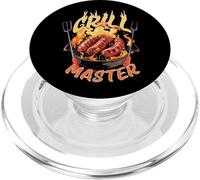 Grill Master Salchicha BBQ Fire Design PopSockets PopGrip para MagSafe