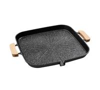Grill Pan - Grill Pan Cuadrado, Grill Pan para la estufa | Sartén cuadrada de fondo, parrilla para cargas pesadas, bandeja de grasa portátil incorporada para camping, barbacoas en el campo