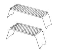 Grill Rack, Outdoor Cooking Stand, Foldable Stainless Steel Griddle, 40cmx15.75 Inches Compact Campfire Accessory, for Meat, Vegetables, Fish, Hiking, Fishing, Stove Grilling Use