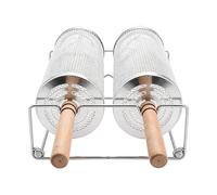 Grill Rolling Cage, Bbq Net Basket, Stainless Steel Rotating Cooking Tube with Secure Closure System, High Heat Resistant Food Roaster for Camping Picnic Use, Portable Grill Accessory for Garden Patio
