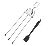 Grill Skewers - Three Prong Anti Slip BBQ Forks for Outdoor Grilling for Meat Vegetables | Stainless Steel Multi Functional Barbecue Sticks for Chicken Beef Sausage Backyard Beach Party