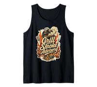 Grill Smoke Advisory BBQ Parrilla Barbecue Camiseta sin Mangas