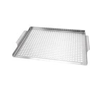 Grill Topper Pan, Stainless Steel Camping Grill Grate Replacement, Heavy-Duty Cooking Surfaces with Drainage Holes, Barbecue Accessories for Dinners, Patio Picnic, Tailgating Party, Garden