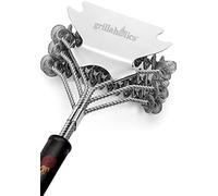 Grillaholics Cepillo de Parrilla sin cerdas, más Seguro Que los cepillos con cerdas de Alambre, Acero Inoxidable Resistente, Accesorios para Parrilla #1 para Barbacoa