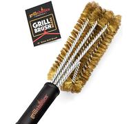 Grillaholics Essentials Brass Grill Brush - Cepillo de Parrilla de Alambre de cerdas de latón más Suave para Limpiar de Forma Segura Rejillas de Porcelana y cerámica