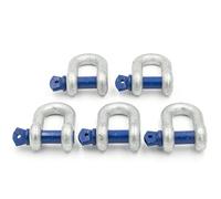 Grillete de 1,5 t de capacidad de carga, 5 unidades, forma DW, de alta resistencia, con perno de ojo, acero galvanizado en caliente