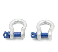 Grillete de 13,5 t de capacidad de carga, 2 unidades, con perno de ojo, forma rizado, de alta resistencia, acero galvanizado en caliente