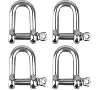 Grillete de Acero Inoxidable 4 Piezas M8 Grillete Recto En Forma de U Con Pasador Roscado Grillete De Anillo De D De Cadena para Colgar Bolsas de Arena y Barco Navegar Auto Remolque