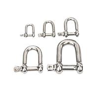 Grillete de acero inoxidable, grillete pequeño, 1 pieza de grillete de acero tipo D/arco, M4, M5, M6, M8, M10, M12, M14, gancho de elevación, mosquetón.(D Type Shackle,M5)