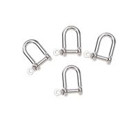 Grillete de acero inoxidable, grillete pequeño, 2, 4 o 6 piezas, pasador de tornillo for paracord, pulseras de cuerda de supervivencia for acampar al aire libre.(Round Button 4pcs)