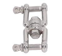 Grillete de Doble Mandíbula, Acero Inoxidable 304, Resistente y Antioxidante - Giratorio 360° para Conexiones Seguras en Levantamiento y Uso Universal (6MM)