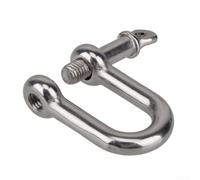 Grillete de eslabones en D de acero inoxidable para uso marino e industrial con pin roscado y compatibilidad para líneas de 5 mm a 10 mm (M5 (M6 (tipo D))