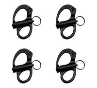 Grillete de resorte de acero inoxidable 316 recubierto negro con función de autobloqueo diseñado para entornos marinos y bloqueo seguro (35 mm)