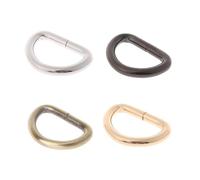 Grillete en D de alta resistencia, 10 Uds. De hebillas de cinturón 13/16/20/25mm, mosquetón ancho interior, semicírculo Metal, anillo en D no soldado, accesorios for bolsos DIY(Gold,1.3CM)
