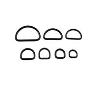 Grillete en D de alta resistencia, 5 uds 13-50mm Metal OD anillo hebillas cierre Web cinturón mochila bolsos monedero zapatos ropa Collar costura DIY artesanía de cuero(Black,38mm)