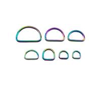 Grillete en D de alta resistencia, 5 uds 13-50mm Metal OD anillo hebillas cierre Web cinturón mochila bolsos monedero zapatos ropa Collar costura DIY artesanía de cuero(Colored,32mm)