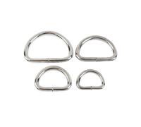 Grillete en D de alta resistencia, Hebillas de Metal for correa bolso, 5 uds., anillo en D, cierre hebilla for cinturón, artesanía cuero, mano, conector gancho, piezas DIY(Silver,17mm)