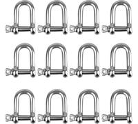 Grillete en forma de D, 12 piezas M4 D, grillete de acero inoxidable 304 con anillo en D, grillete de acero inoxidable, anillo D, grillete recto de bloqueo, grillete D de acero inoxidable, para