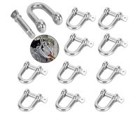 Grillete en forma de D, grillete con anilla en D de acero inoxidable 304, grillete de acero inoxidable M4, grillete en D, grillete con anilla en D recto, paquete de 10