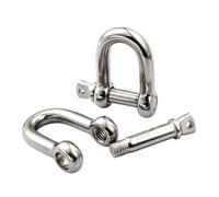 Grillete en Forma de D Hebilla de Cable con pernos en U acero inoxidable, grillete forma D, gancho tornillo cuerda tipo, M4/M5/M6/M8, 10 Uds(M5 (10 PCS))