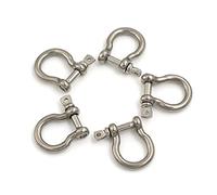 Grillete, grillete de acero inoxidable, grillete pequeño, 5 piezas M4 Plata 304 Acero inoxidable Tornillo a prueba de óxido Pasador Grillete de Horquilla Estilo europeo