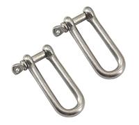 Grillete largo de anillo en D M12 de acero inoxidable 304 con pasador de tornillo para manejo de materiales, accesorios de aparejo, cadenas de conexión y cuerdas (paquete de 2)