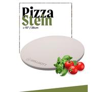 GrillGott - Piedra para pizza para horno y parrilla de gas - Para base crujiente - Piedra para pizza de 38 cm de diámetro de cordierita hasta 900 °C - Retención del calor - Pizza como del italiano