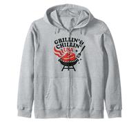 Grillin' & Chillin' USA BBQ 4 de julio Grill Backyard Party Sudadera con Capucha