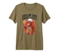 Grillin Dad Smoke & Sizzle BBQ Humor Grilling Champ Chistes Camiseta Premium