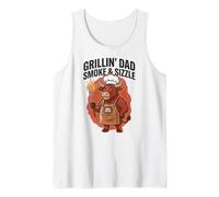 Grillin Dad Smoke & Sizzle BBQ Humor Grilling Champ Chistes Camiseta sin Mangas