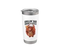 Grillin Dad Smoke & Sizzle Bbq Humor Grilling Champ Chistes Vaso térmico de acero inoxidable de doble pared
