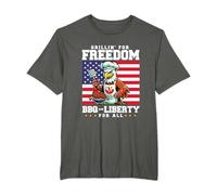 Grillin for Freedom BBQ Eagle 4 de julio Funny Eagle Camiseta