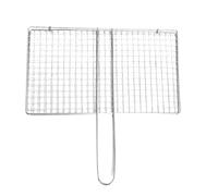 Grilling Basket - Stainless Steel Barbecue Net Heat Safe Design Locking Lid Even Cooking Flyp Control, Seafood Steak Poultry Vegetables Long Tail Cooking Tool | Patio Cookouts Picnics Campfires
