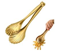 Grilling Utensils - Stainless Steel, Buffet Tongs, Shell-Shaped Construction | Heat Resistant, Easy Grip Design, Stainless Steel Tongs, Appetizer Serving Tong For Steak, Charcuterie, Picnic, Camping