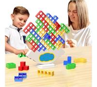 Grillix Juego de torre Tetris para adultos y niños, 48 piezas, juego de torre Tetris para niños, niños, niñas, juego de pensamiento, bloques de construcción, inteligencia, regalo educativo y infantil