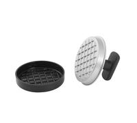 GRILLMEISTER Asador de pollos / Soporte para costillas / Molde para hamburguesas / Set de marinado / Campana para hamburguesas (Prensa para hamburguesas)
