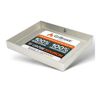 Grillrost.com Das Original Placa de Acero Inoxidable | Plancha | sartén 30x25cm - tamaño Universal - soldada Alrededor | Extra sólida