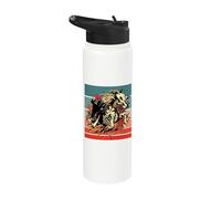Grim Reaper caballo esquelético fantasía oscura arte gótico Stainless Steel Insulated Water Bottle
