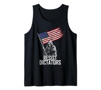 Grim Reaper con bandera de Estados Unidos resiste dictadores políticos grunge Camiseta sin Mangas
